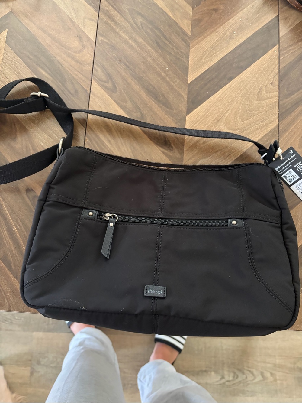 The Sak Black Nylon Shoulder Crossbody Bag